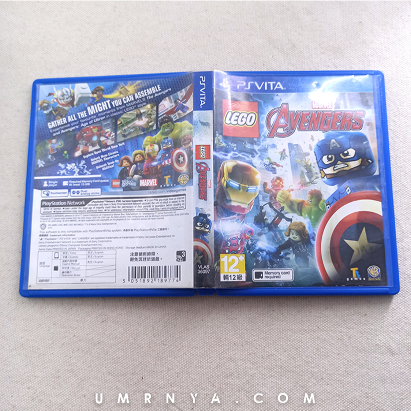 BOX COVER ONLY, Kaset Game Lego Marvel's Avengers Avenger PsVita Cartridge PS Vita Games Playstation
