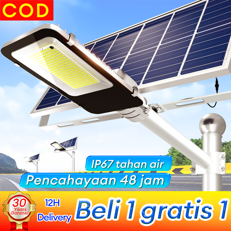【Garansi 30 tahun】Lampu tenaga surya outdoor matahari Lampu jalan LED 3000Watt IP67 tahan air luar r