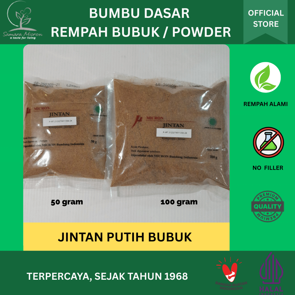 

Bumbu Dasar Samara Micron - Jintan Putih Bubuk- Cumin Powder