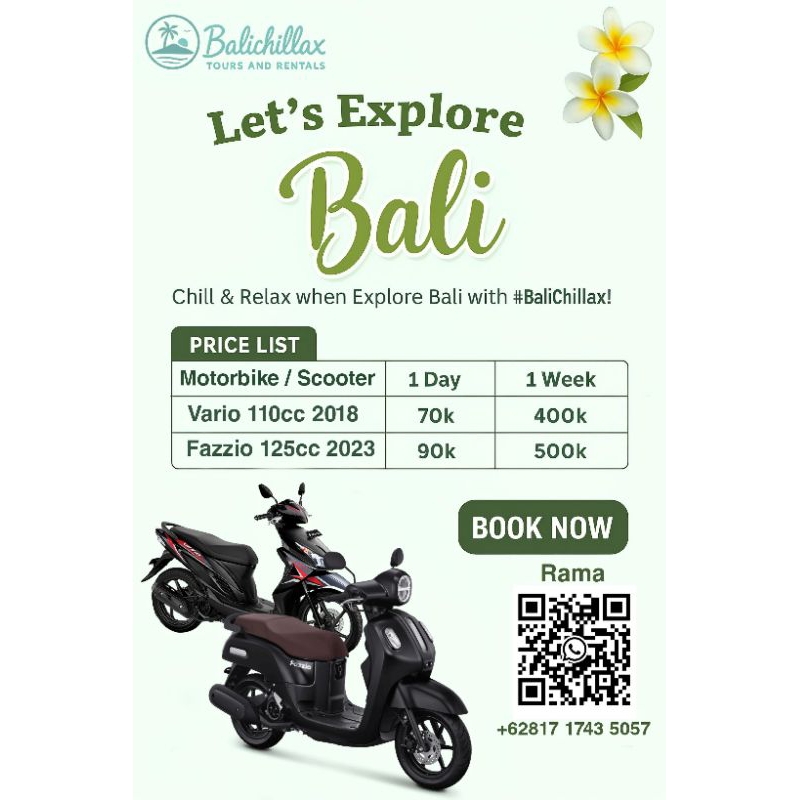 Motorbike/Scooter/Motor Rental Sewa Motor