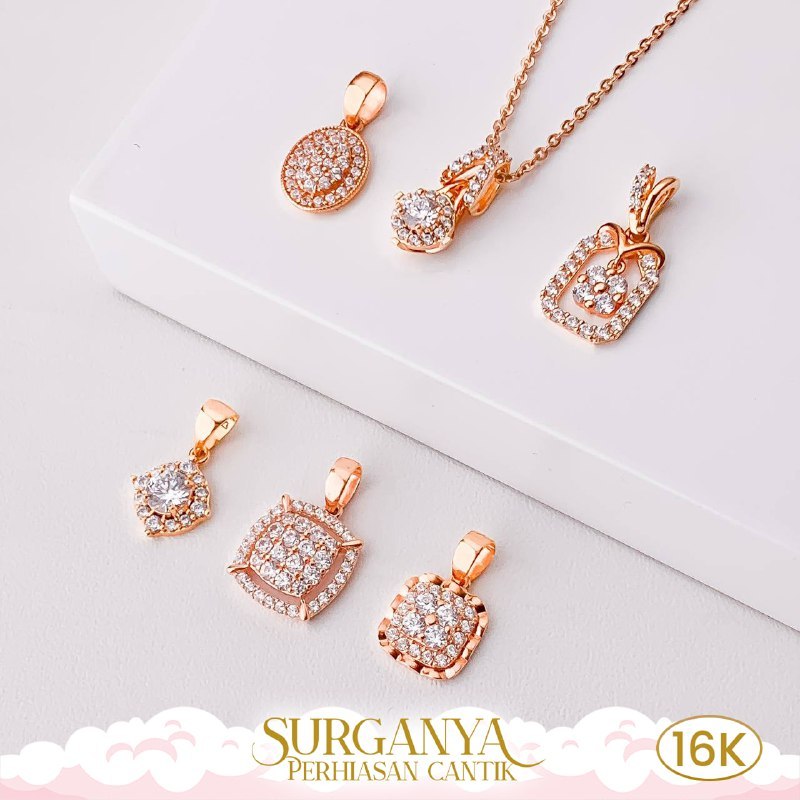 Macan Gold Kadar 16K Yellow Gold For Pendant - Liontin Variasi Permata Putih