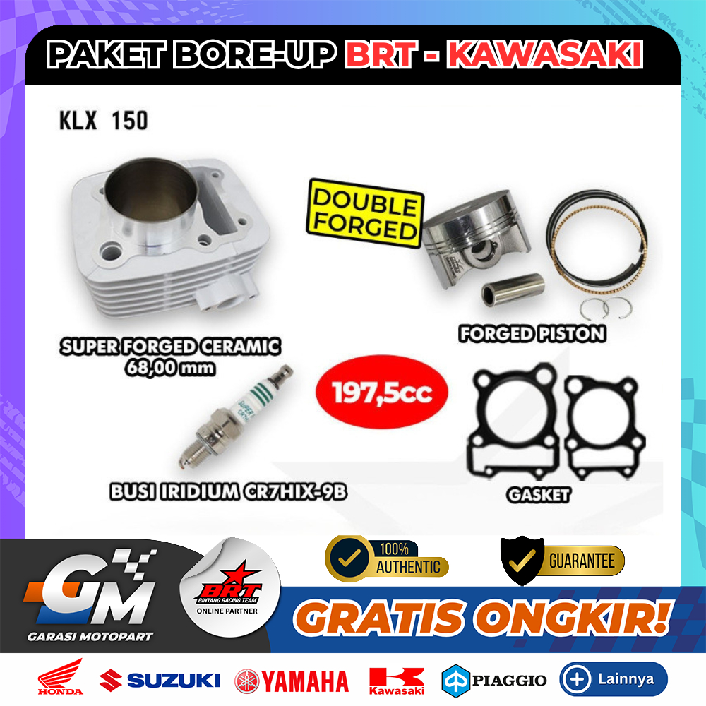Paket Bore Up BRT 68mm Ceramic Kawasaki KLX  Baru Berkualitas