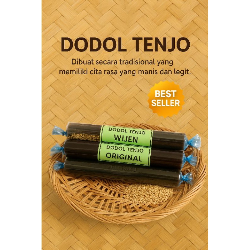 

Dodol tenjo, isi 6 batang ,berat 1kg varian wijen&original