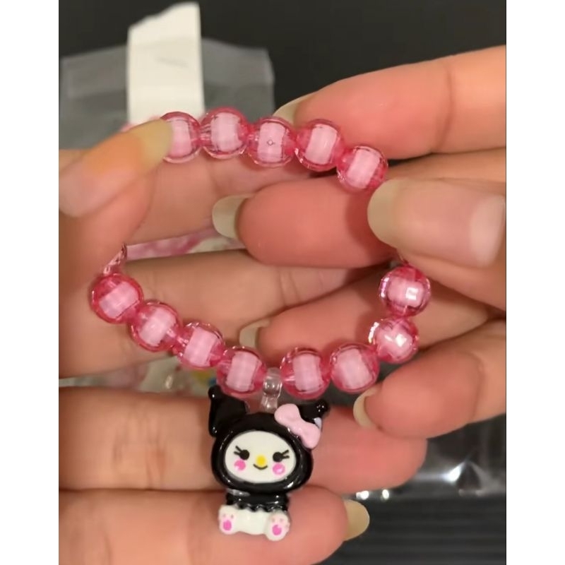 GELANG KARET MOTE PINK BRACELET BANGLE