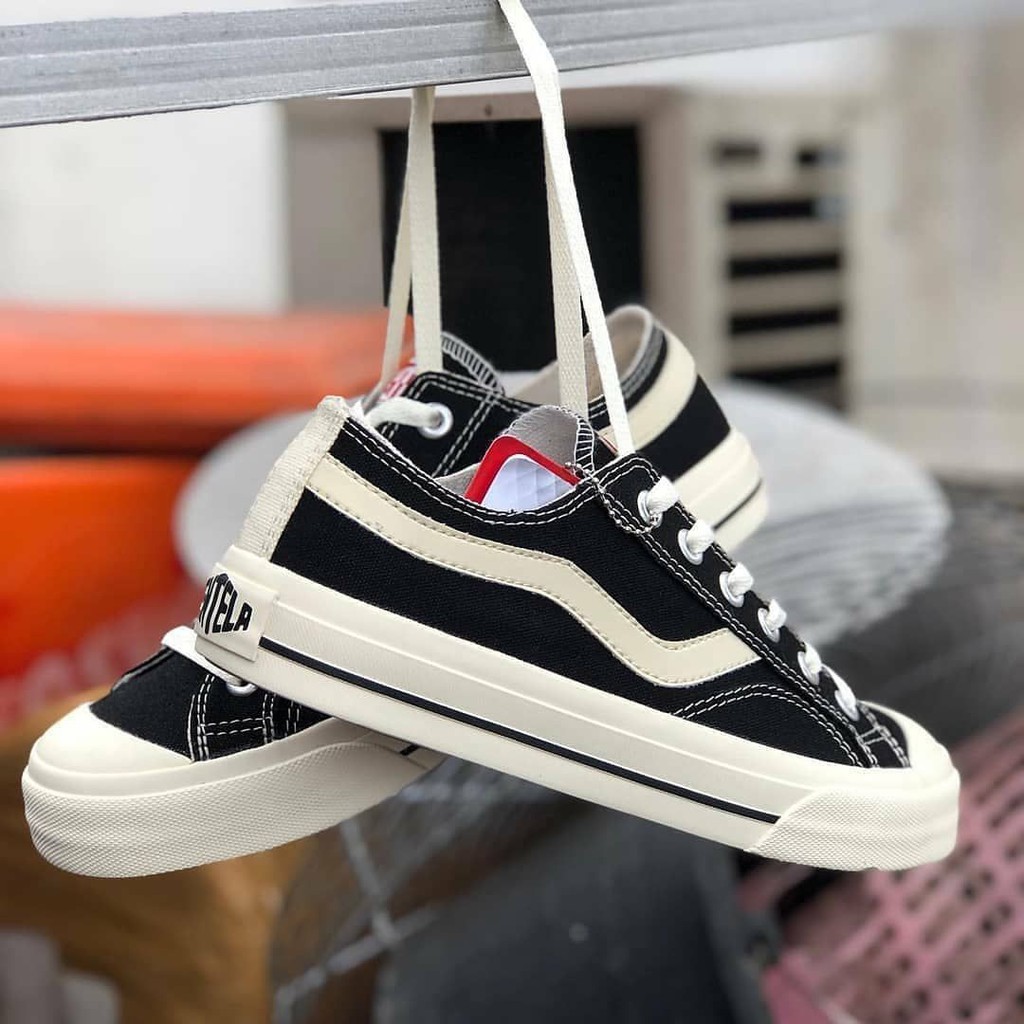 SEPATU VENTELA PUBLIC PENDEK HITAM PUTIH SEKOLAH KERJA VANTELA PREMIUM