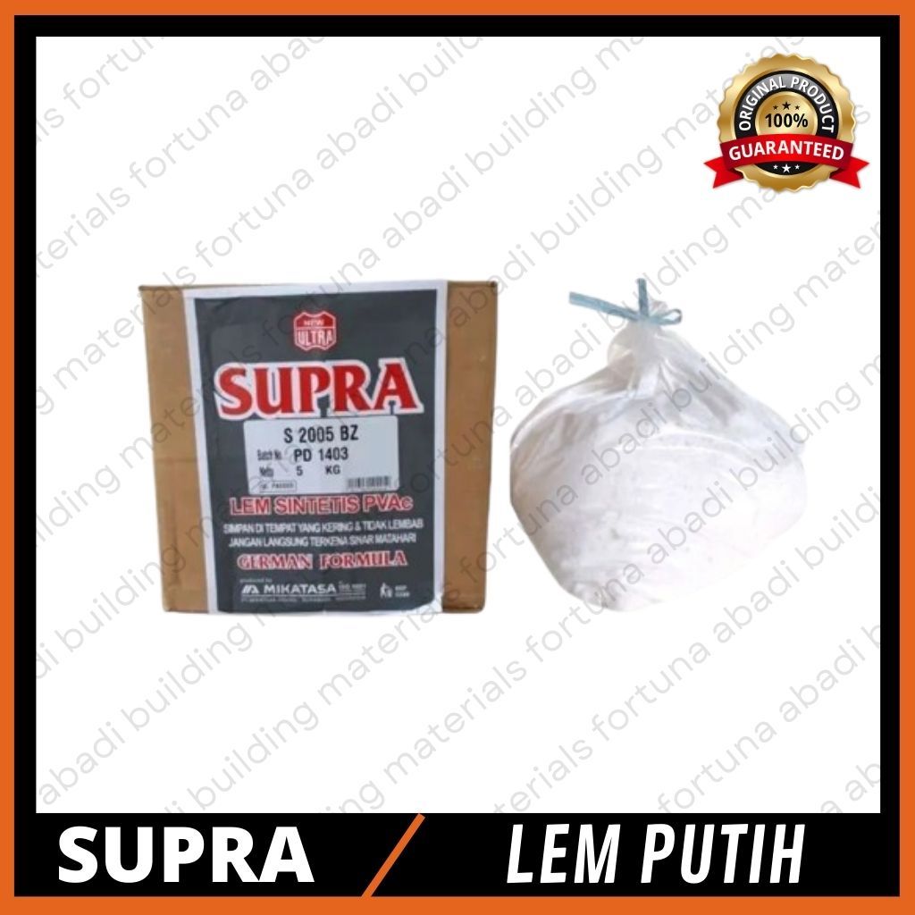 mekar_noto - lem pvac putih supra 5kg lem putih serbaguna lem kayu kertas kuat
