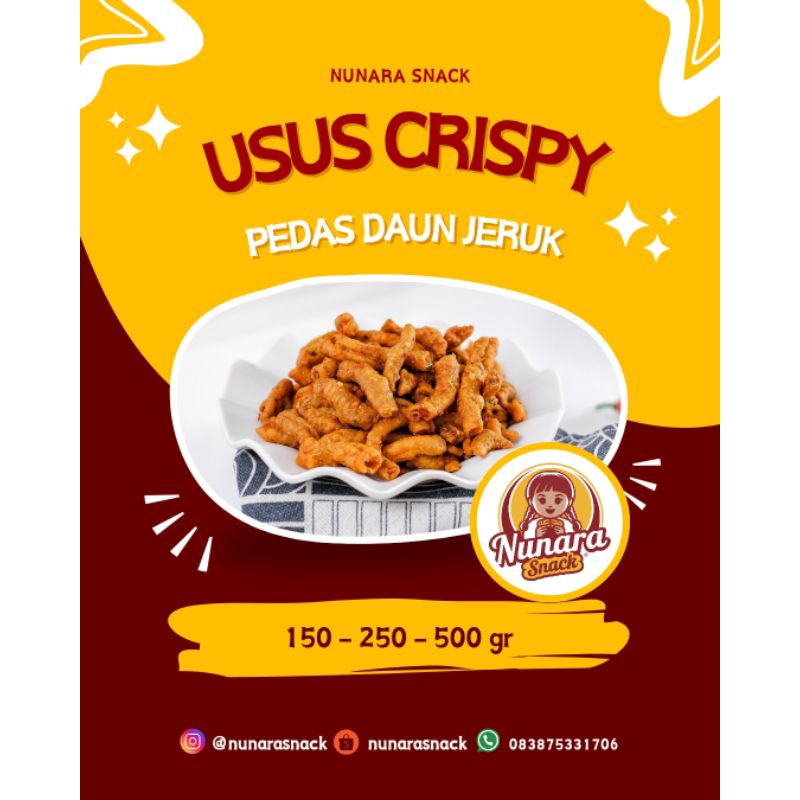 

Usus Crispy Nunara Snack Varian Pedas dan Original