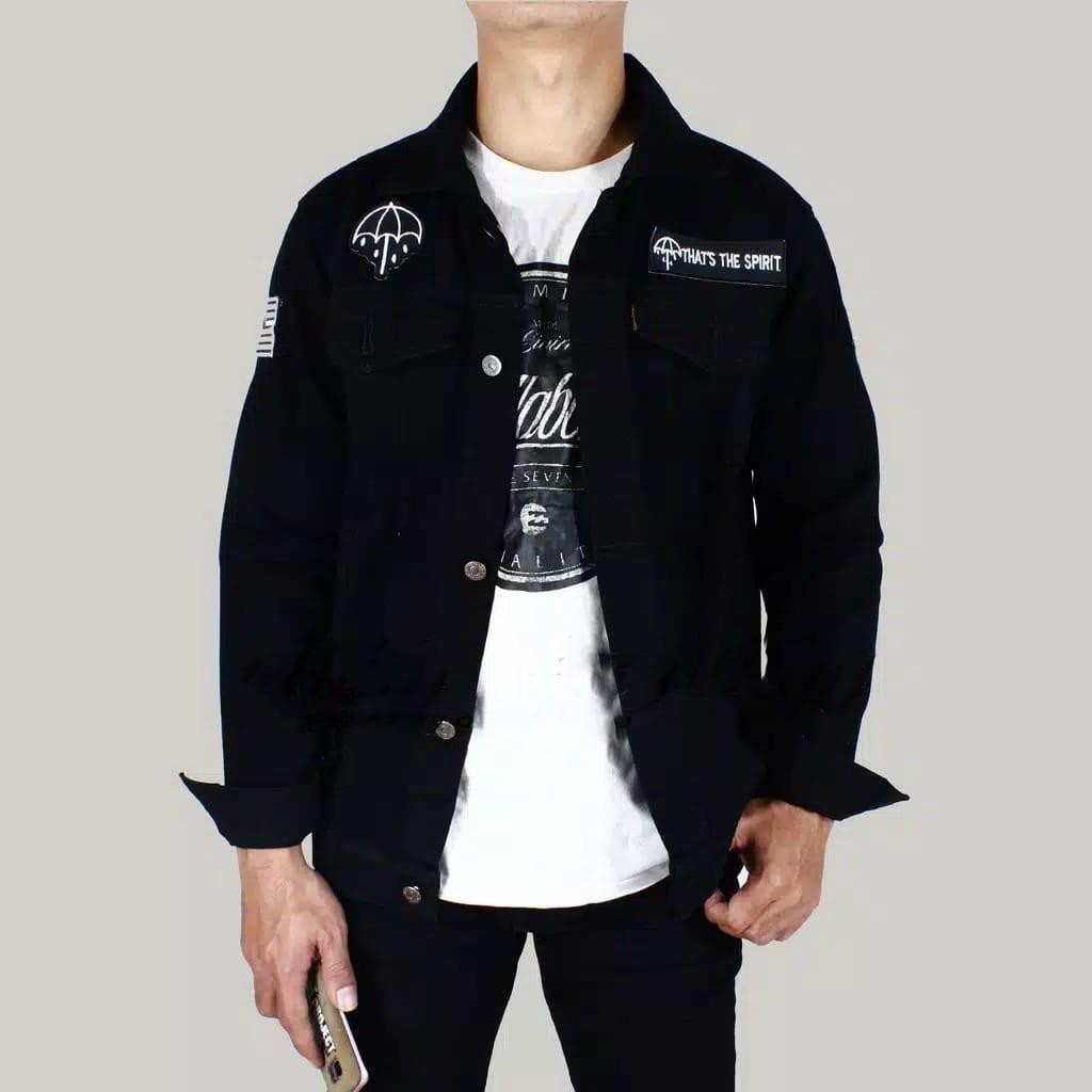 Rei Jeans - Jaket Denim Emblem Distro Original BMTH Terbaru Pria Keren