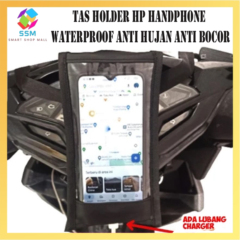 Tas Holder HP Handphone Waterproof Anti Hujan Holder Motor Gojek Tali Ojek Online Anti Air