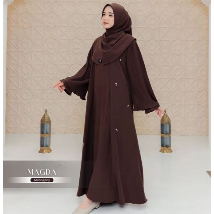 BIG PROMO  MAGDA ABAYA - ABAYA BURGUNDY KEKINIAN 2025 / ABAYA JUMBO BUSUI RESLETTING DEPAN / ABAYA A