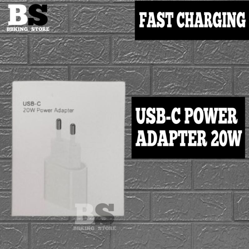 Adaptor Fast Charging USB-C Power Adapter 20 watt iphone 11 - 12 - 13 - 14 - 15 - 16 - Pro - Max - A