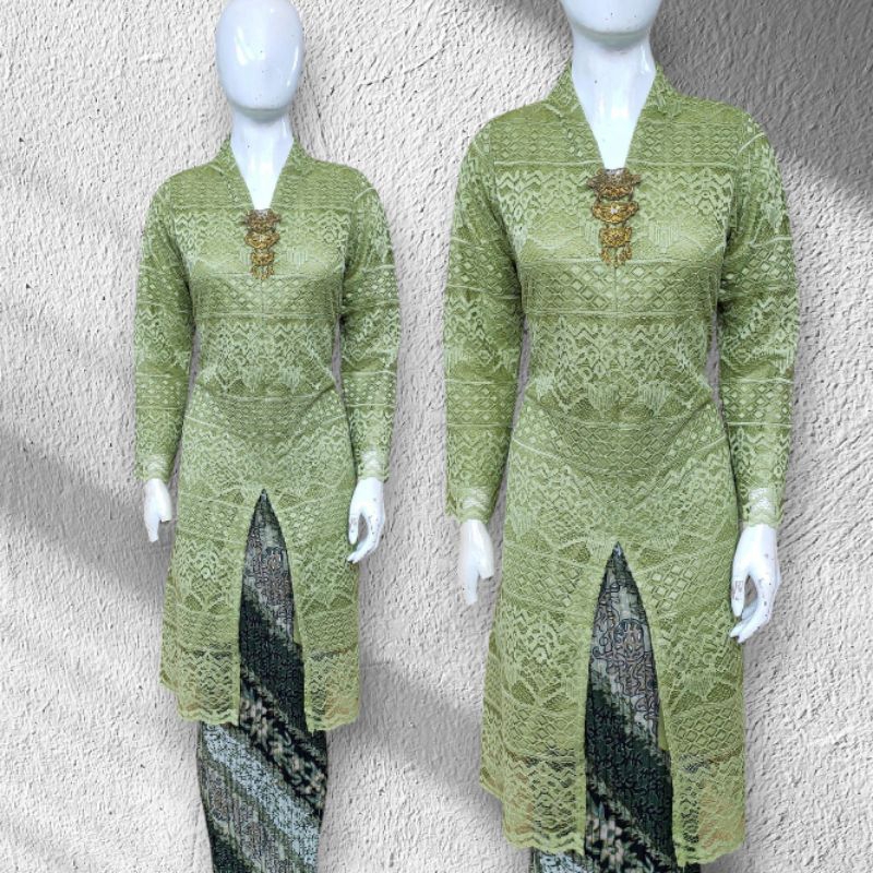 Kebaya Tunik cantik brokat Busui Jumbo Ld 120 / Kebaya kartini / kebaya ibu guru orang tua / kebaya 