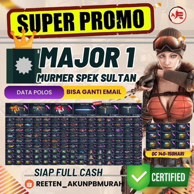 READY AKUN POINTBLANK MAJOR (M1) SULTAN / AKUN PB MURAH
