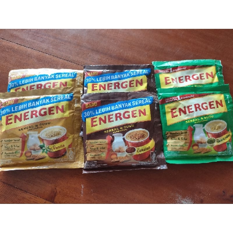 

Energen sereal & susu vanila - coklat - kacang hijau 34gr