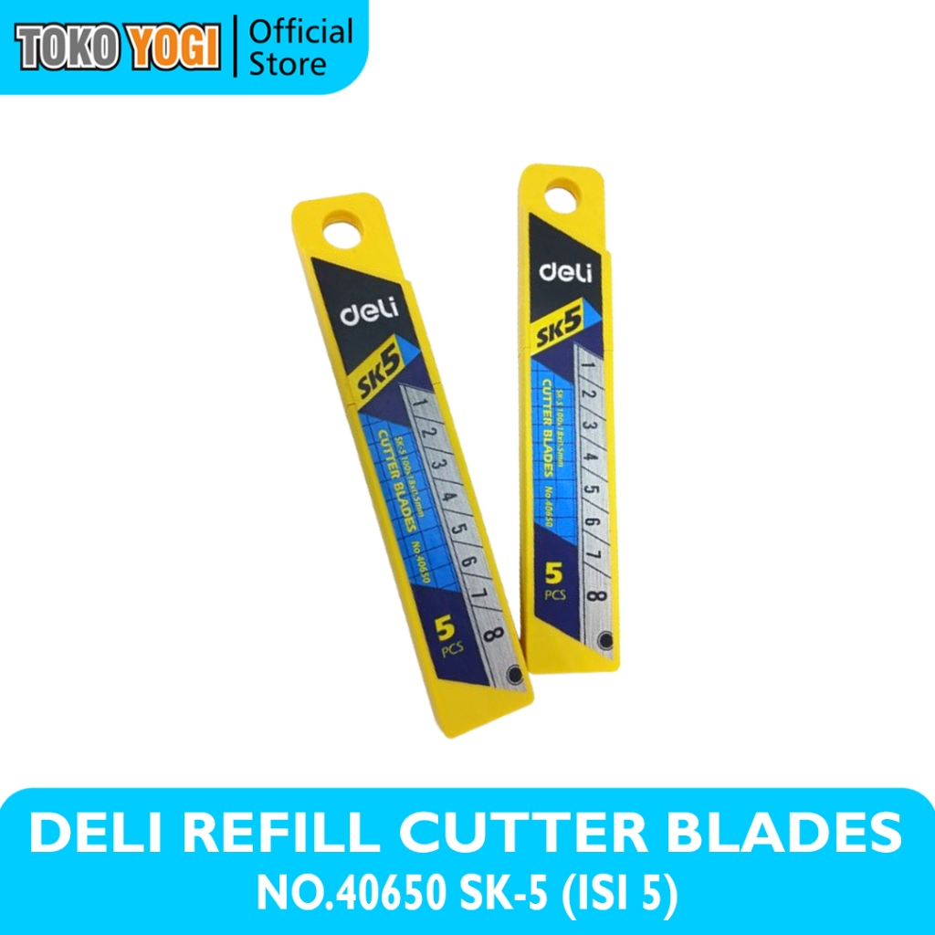 

DELI REFILL CUTTER BLADES SK5 40650 BESAR ISI 5 pcs|| ISI ULANG PISAU CUTTER