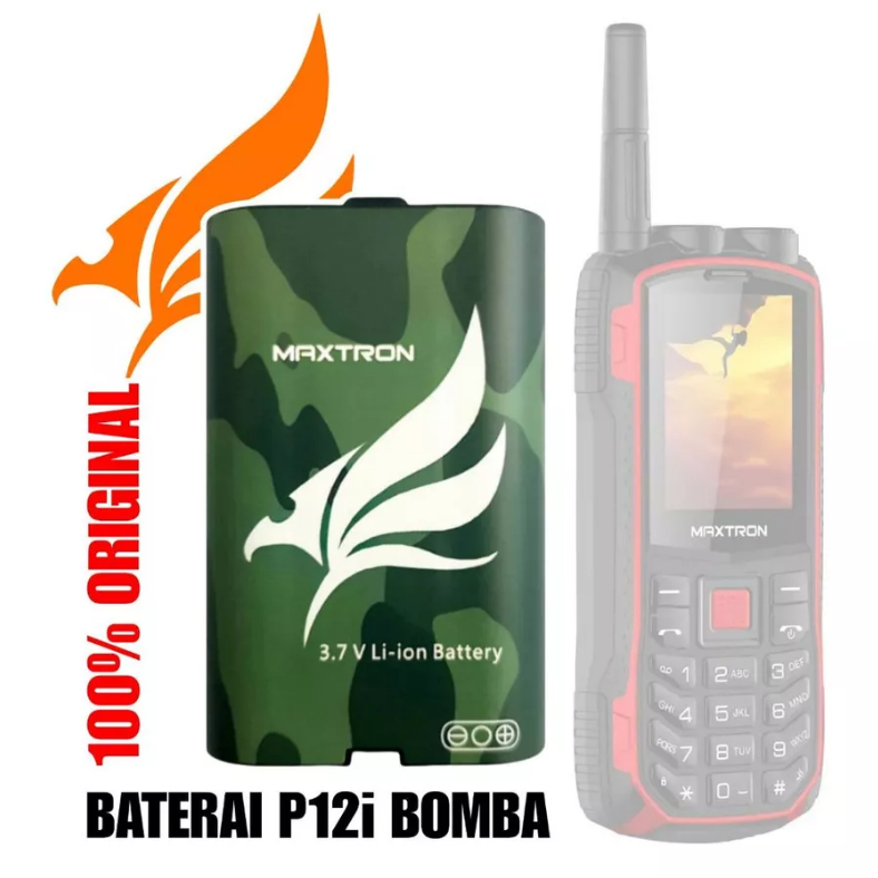 BATERAI MAXTRON P12i BOMBA ORIGINAL