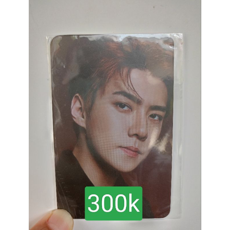 photocard Sehun RARE Flo official C Sehun senyum miring
