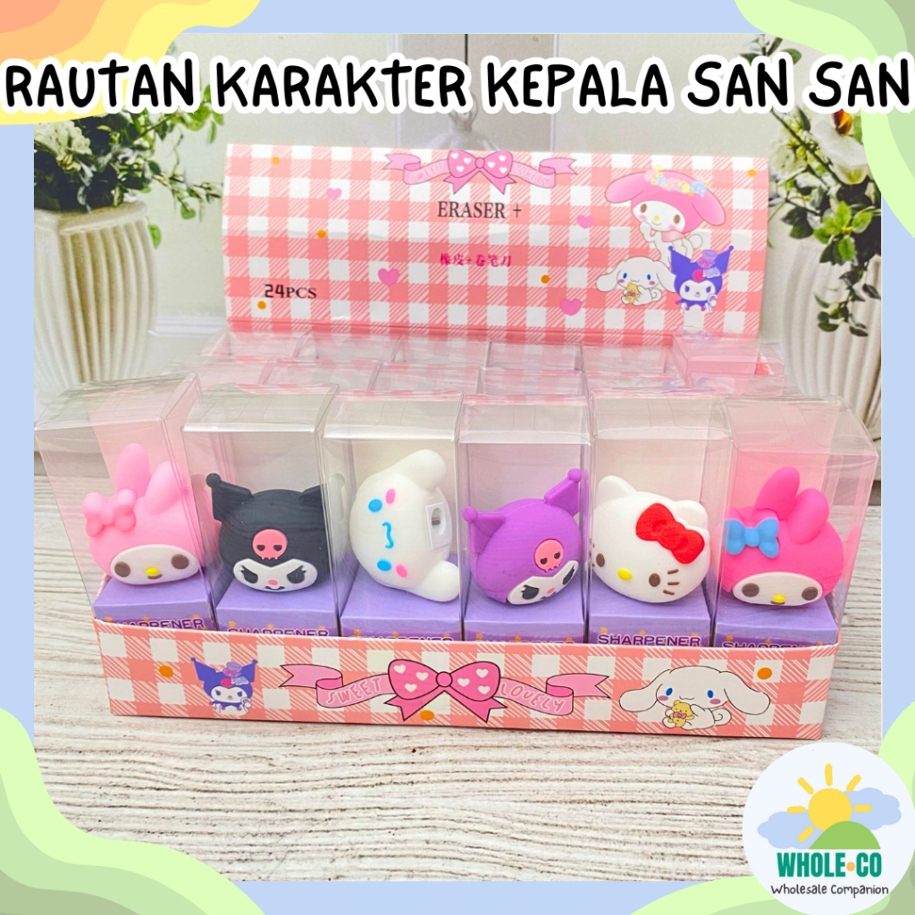 

Rautan Penghapus Karakter Kepala San San Premium Peruncing Sharpener Head Penyihir Lucu Unik Imut Termurah Grosir Cod