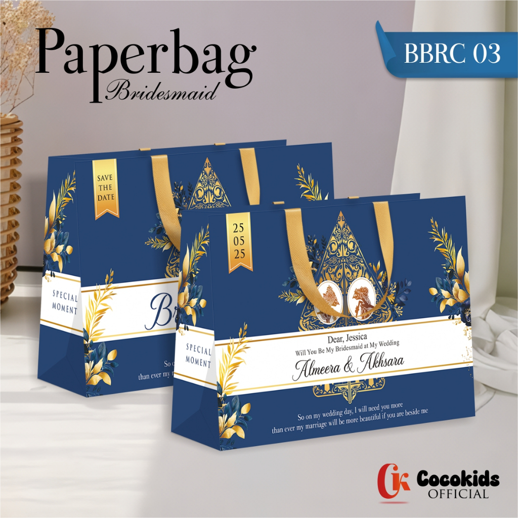 

PAPER BAG CUSTOM - TAS PAPER BAG BRIDESMAID SIMPLE ELEGANT FULL COLOUR BBRC