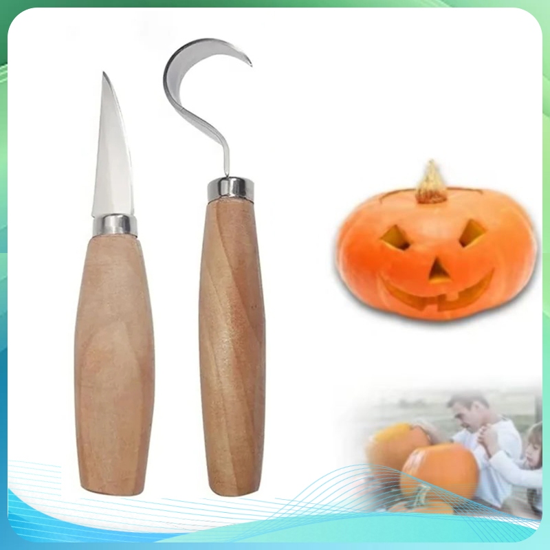 2pcs Wood Carving Knife Pisau Ukir Kayu Satu Set Chisel Woodworking Cutte Model U Alat Pahat Kayu