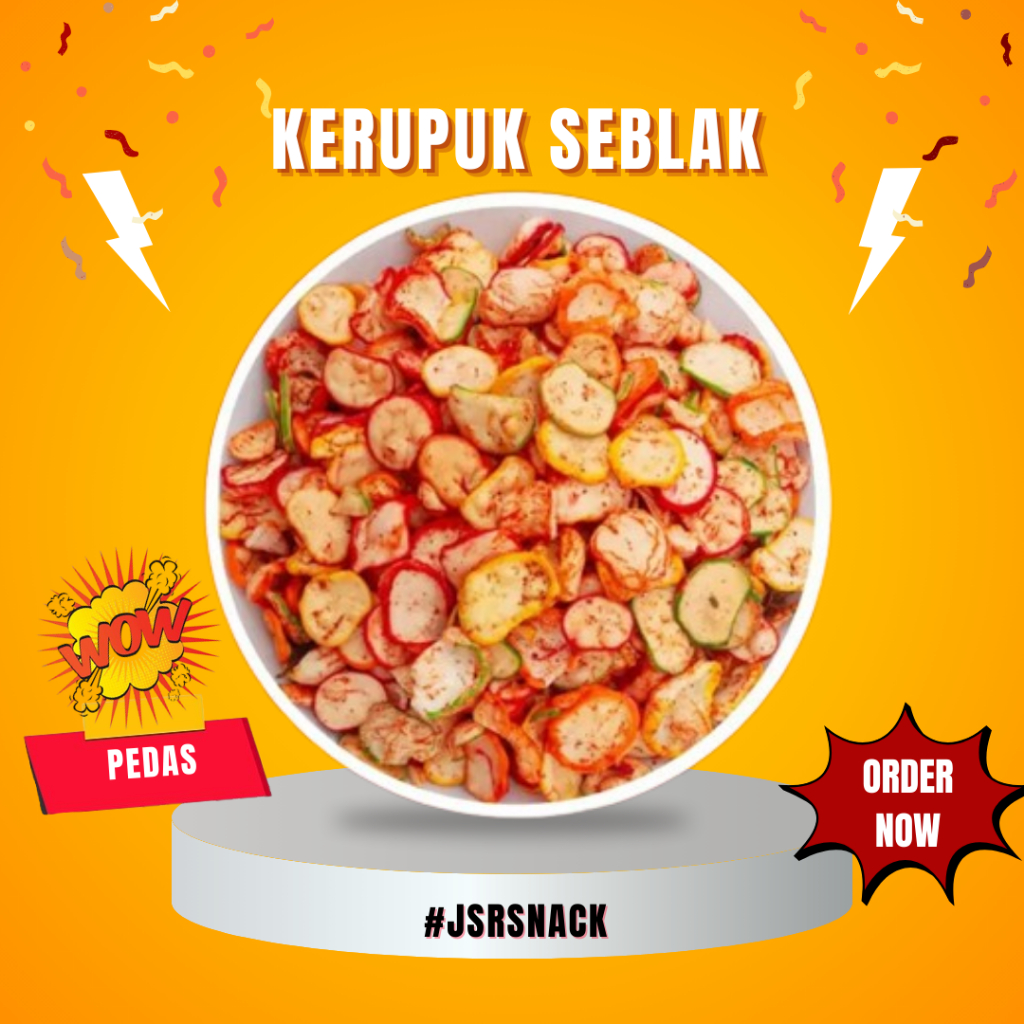 

KERUPUK SEBLAK KERING KERUPUK SEBLAK BANTET RASA PEDAS DAUN JERUK BERAT 250 GRAM
