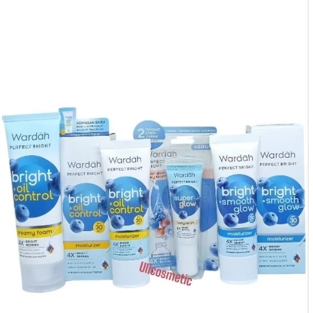 PAKET WARDAH PERFECT BRIGHT+OIL CONTROL (4PCS) MOISTURIZER/NIGHTT MOISTURIZER/CREAMY FOAM/SUPER GLOW