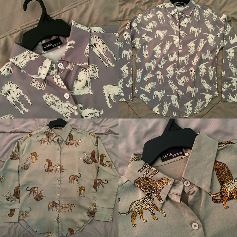 ZARA Kemeja Wanita Lengan Panjang Motif Hewan