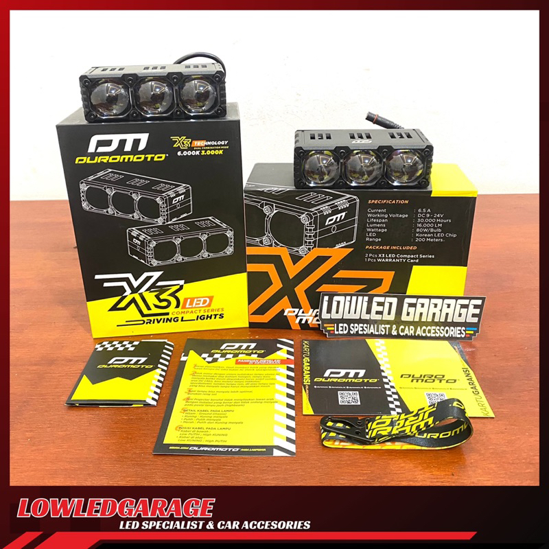DUROMOTO X3 LAMPU MINI LASER 75 W 3 MATA MINI LASER MOTOR MINI LASER MOBIL