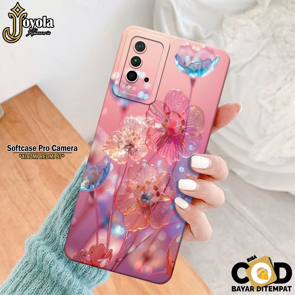 JOYOLA Case XIAOMI REDMI 9T Terbaru - Fahion Case Bunga - Softcase  XIAOMI REDMI 9T - Pro Camera - C