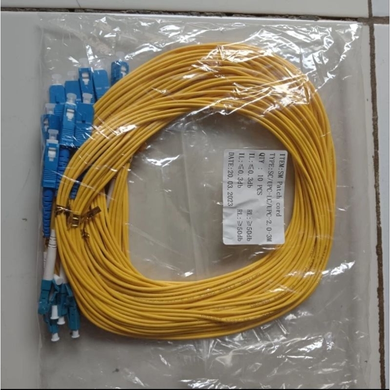 patchcord patchcord sc upc to lc upc sm 2mm  3mm panjang 3 meter