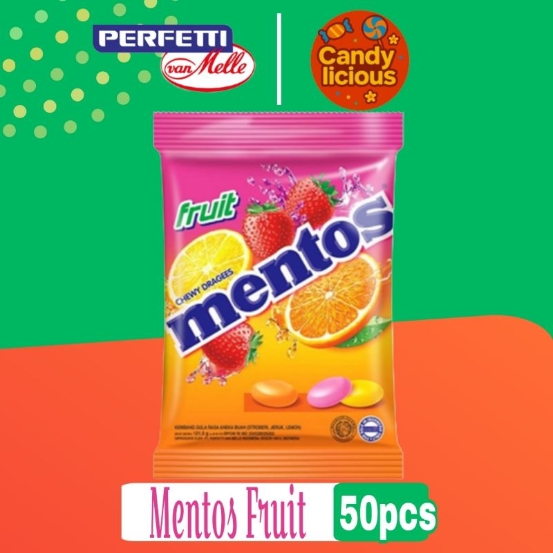 

Permen Mentos Fruit Rasa Buah Bag 135gr isi 50pcs