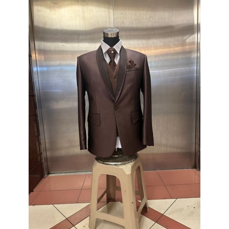 Jas wedding coklat mahogani tuxedo/jas pengantin pria coklat mahogany / jas wedding premium coklat m