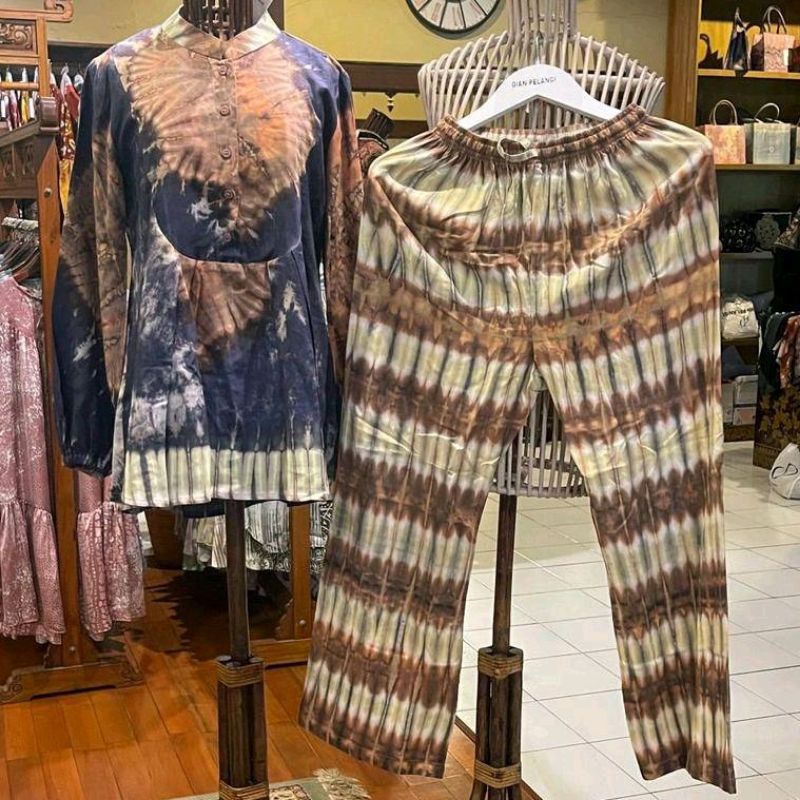 Hamiza One Set Tunik + Pants by Dian Pelangi LIMITED EDITION Setelan Baju Atasan Celana Pajamas Casu