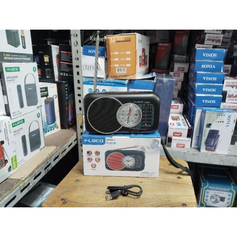 COD Radio fleco f-323B bluetooth radio jam radio wireless mp3 fm am / Radio Original fleco