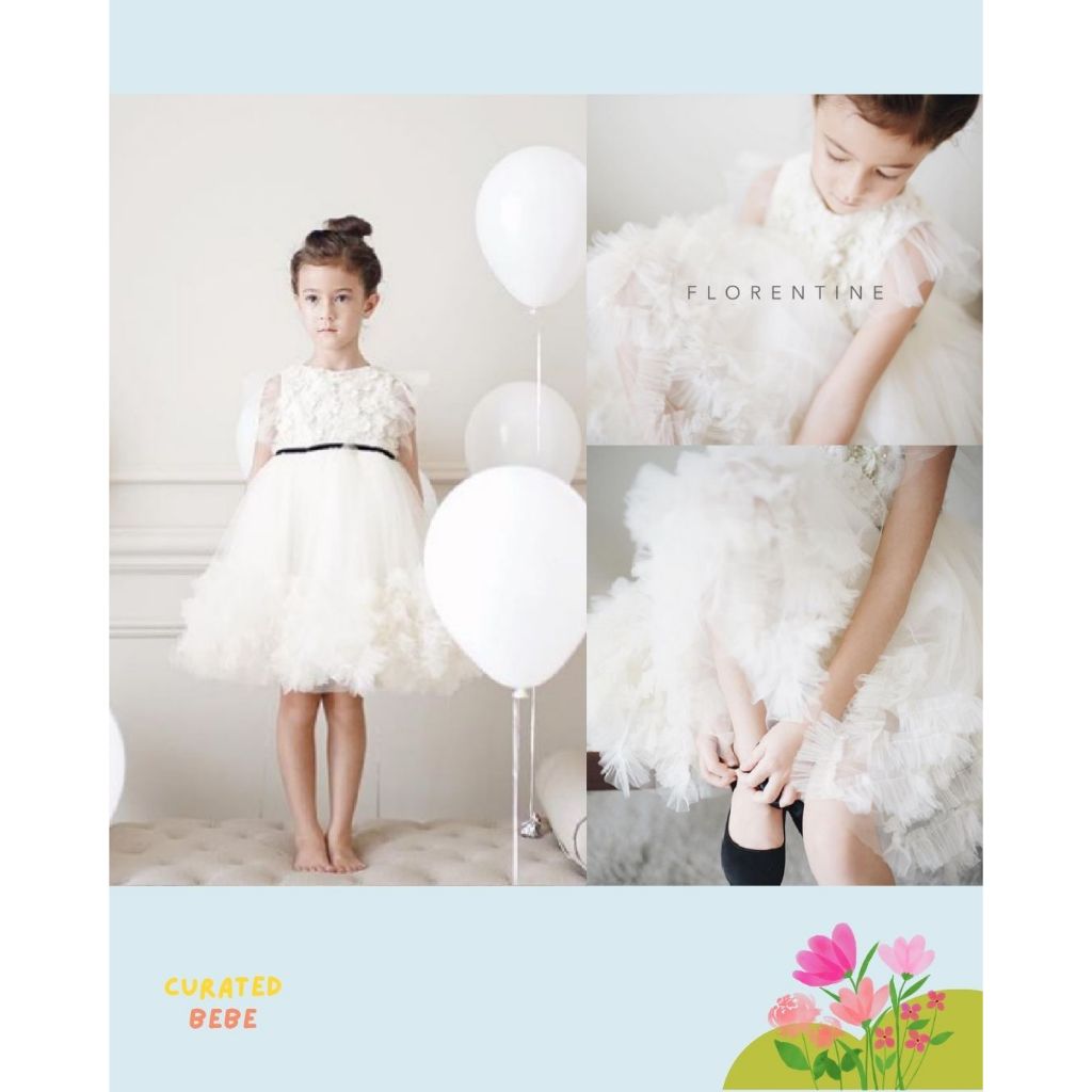 Curated bebe Kakapo white Dress - Dres Gaun Pesta Anak