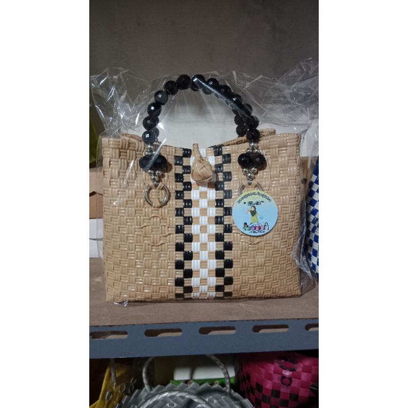 Tas anyam jali premium Tas anyam jali handle mutiara Tas anyam jali terbaru