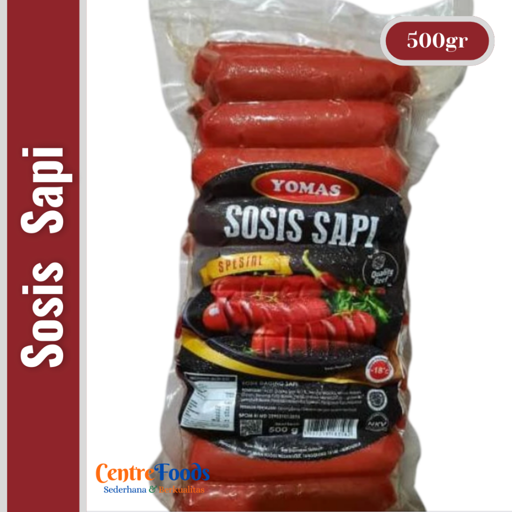 

Sosis Sapi Special Merah - Special Beef Sausage YOMAS | 500gr [ Harga Per BKS ]