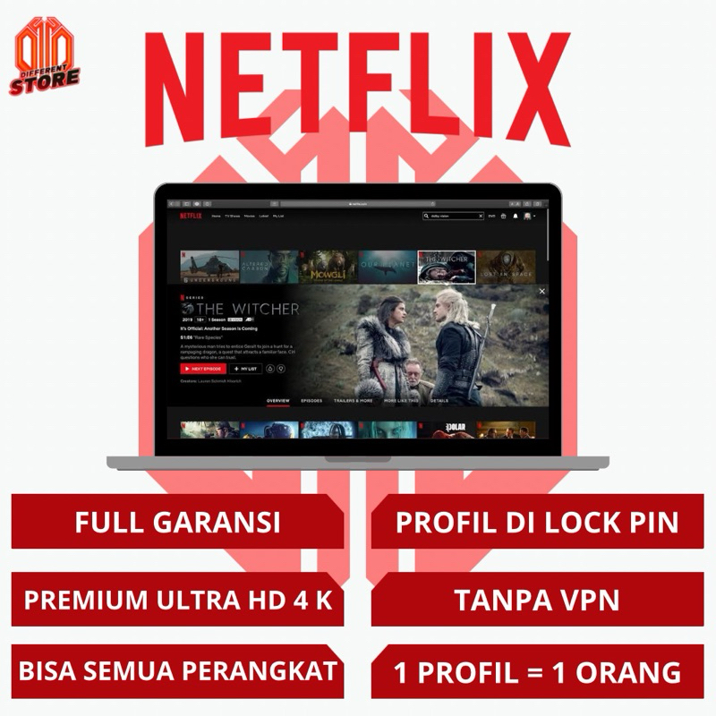 NETFLIX 4K HARIAN DAN BULANAN FULL GARANSI