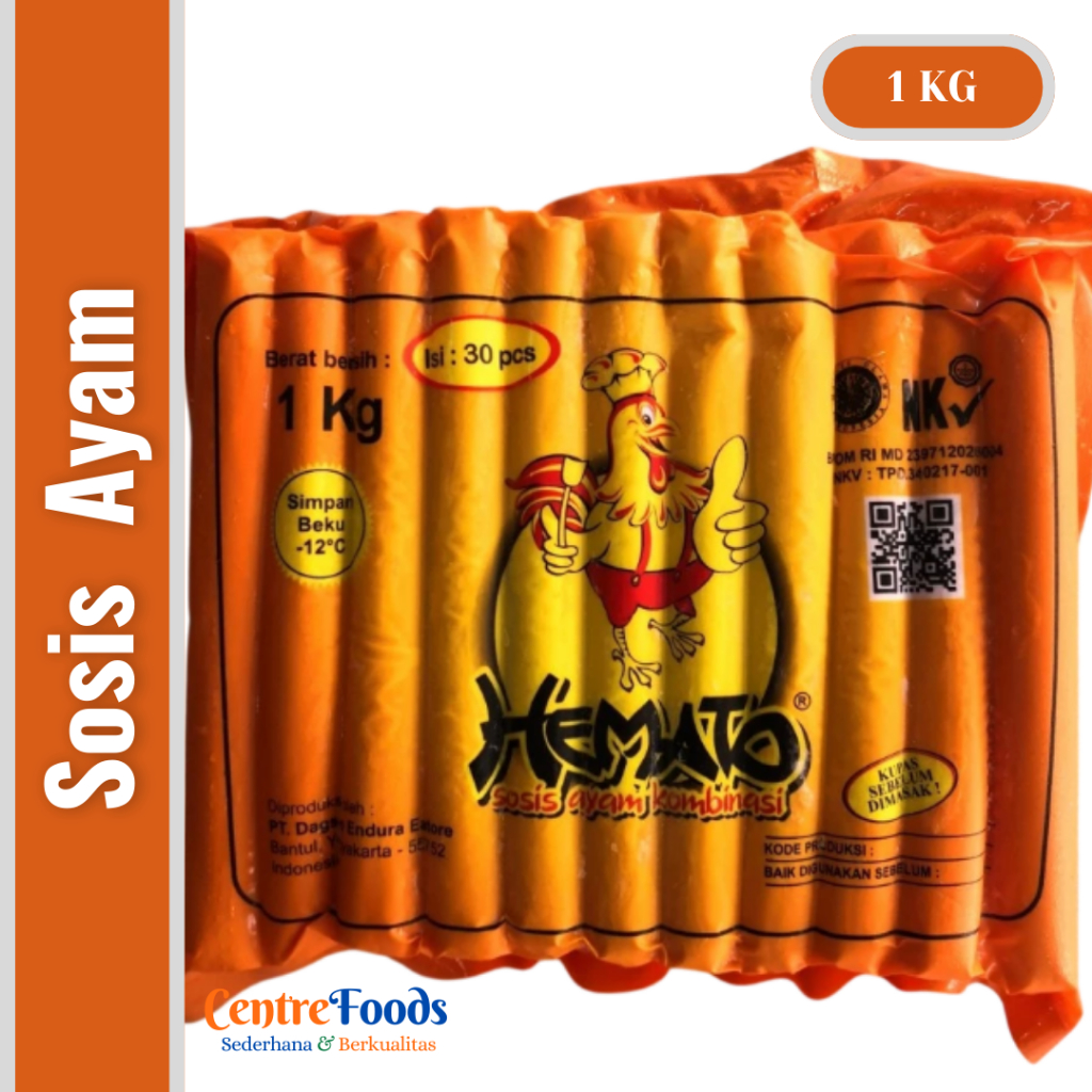 

Sosis Ayam Kombinasi - HEMATO | Isi 30 Pcs - 1.000gr [ Harga Per BKS ]