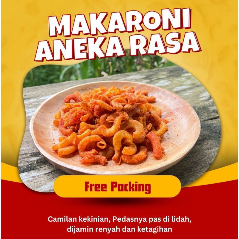 

makaroni kering camilan by Gembul Snack / pedas daun jeruk / gurih