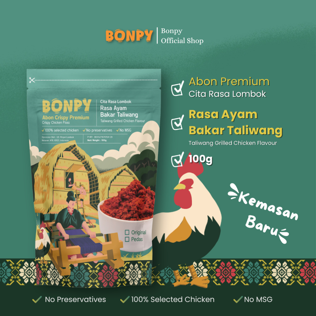 

BONPY ABON AYAM CRISPY PREMIUM AYAM BAKAR TALIWANG New