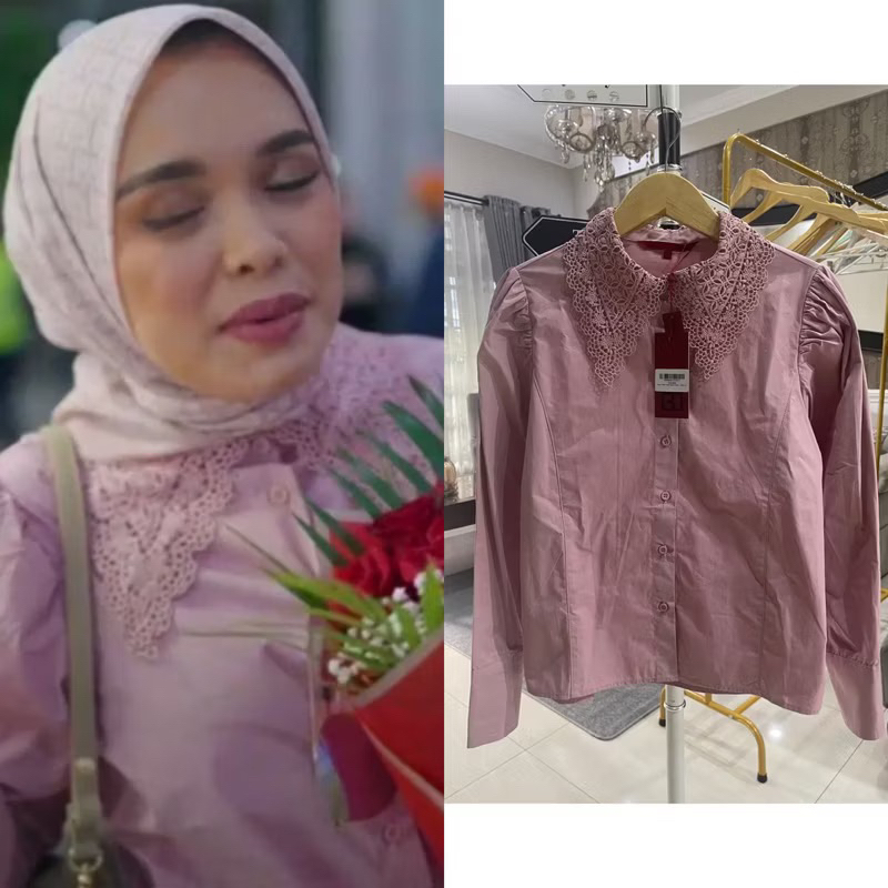 (100% ORIGINAL) Benang Jarum Festive Pleated Shirt Dress, Shirt & Blouse NEW WITH TAG