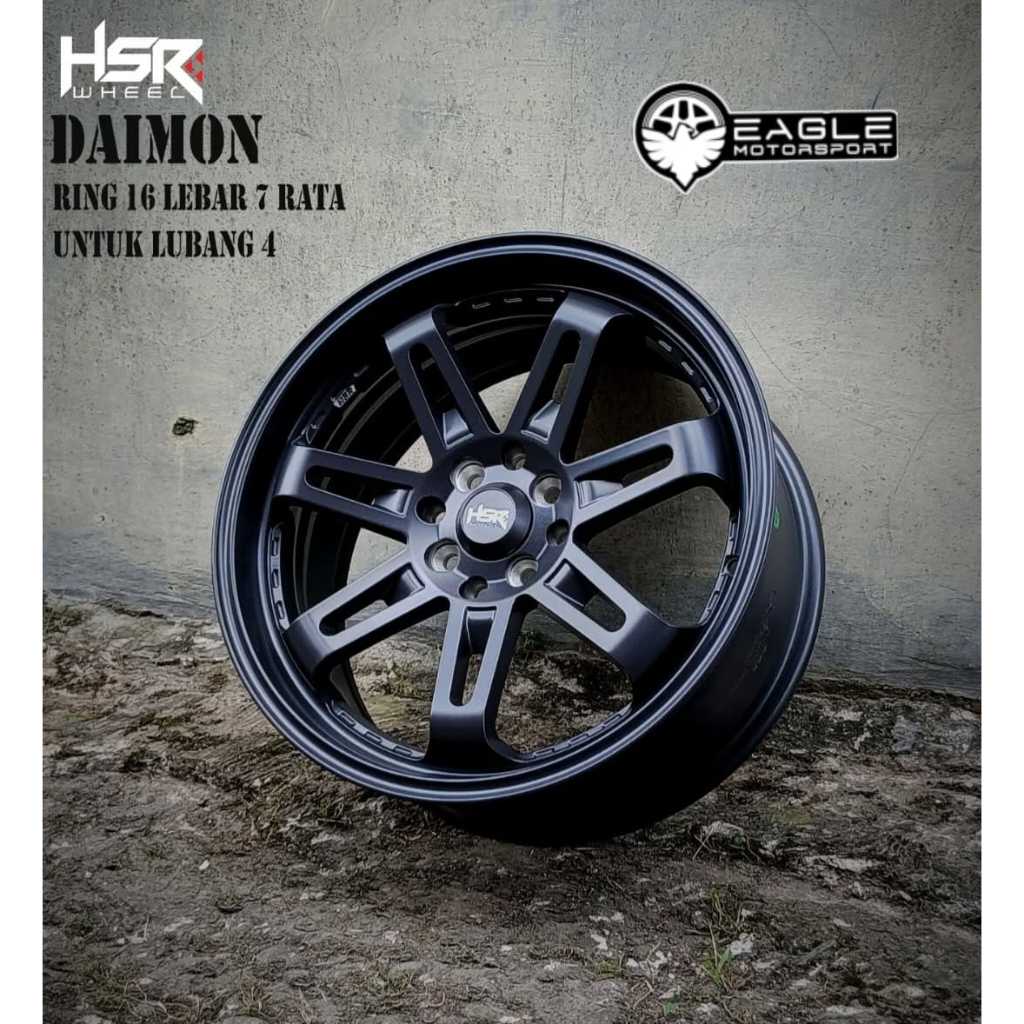 paket Velg plus ban Mobil Ring16 HSR DAIMON Untuk Avanza Mobilio Xenia Calya dll r16