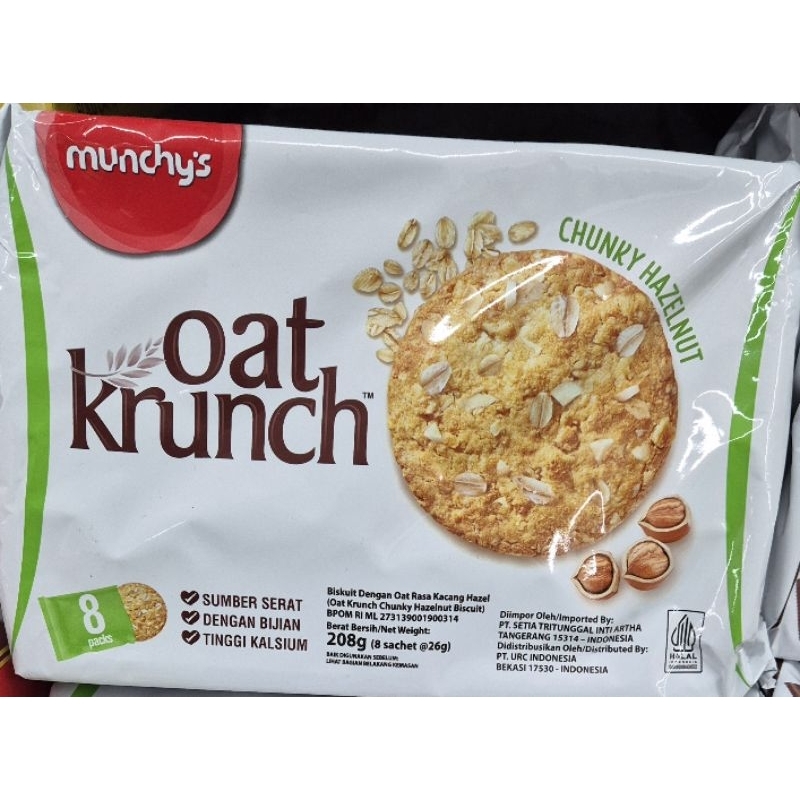 

Biskuit Dengan Oat Rasa Kacang Hazel MUNCHY'S Oat Krunch Chunky Hazelnut 208g HK. (Can Use Vegan / Dapat Untuk Vegetarian).