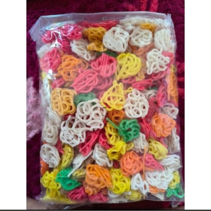

Krupuk Unyil mawar mini putih dan warna / kerupuk mentah / krupuk mawar