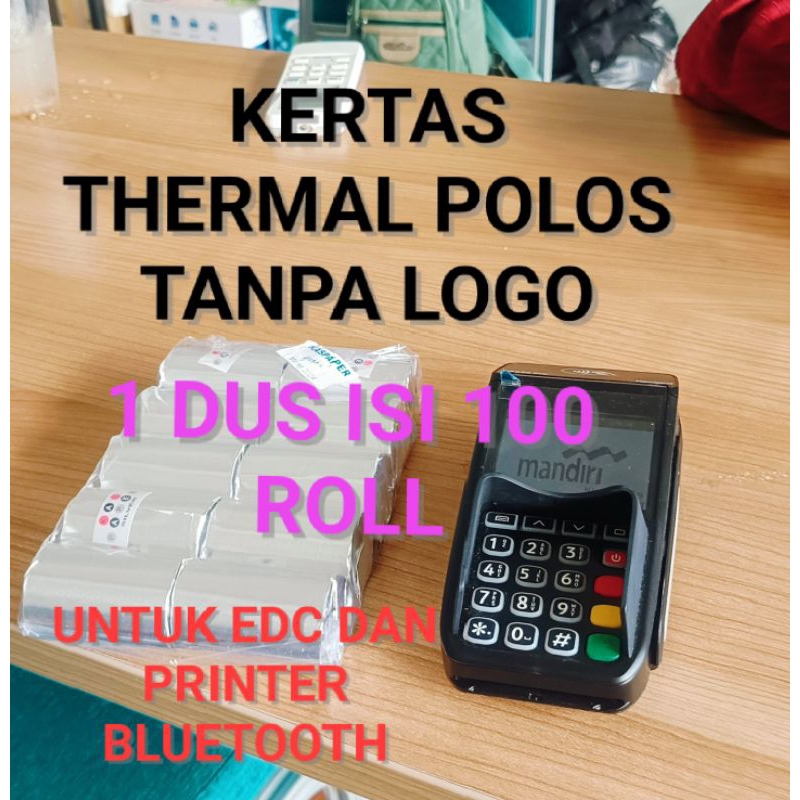 

KERTAS THERMAL LOGO POLOS 1 DUS ISI 100 roll