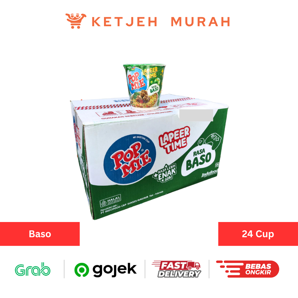 Pop Mie Mie Instant Rasa Baso Jumbo 1 Dus isi 24 Pcs