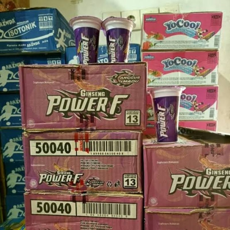 

Minuman Power F Cup 1 dus isi 24 pcs