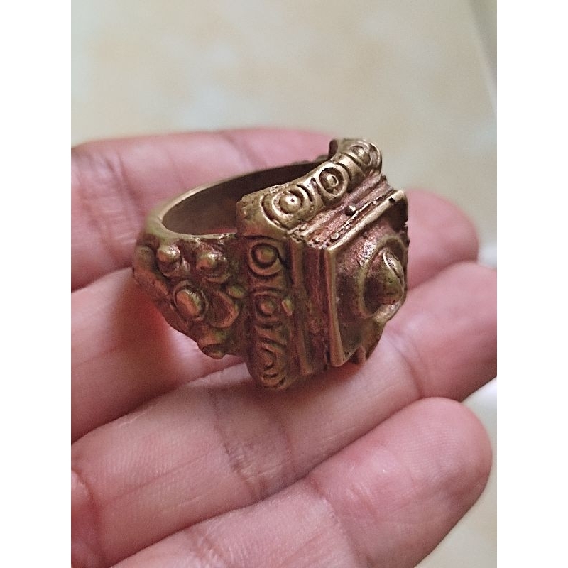 Cincin Kuningan Tebal Motif Model Kuno