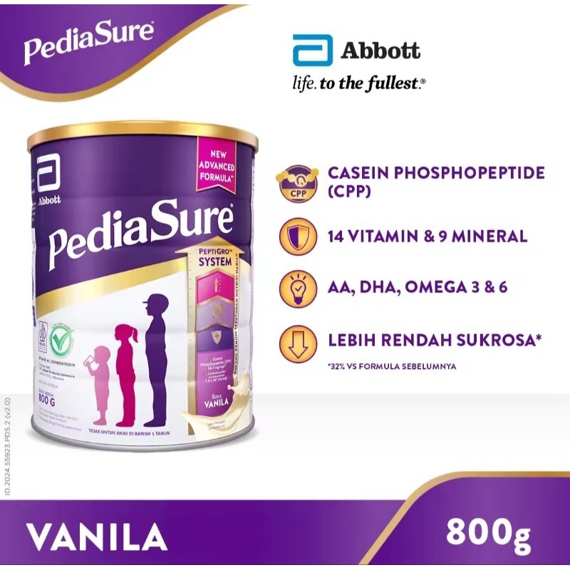 

PediaSure Vanila ( 1-10thn) 800gr - Nutrisi pertumbuhan